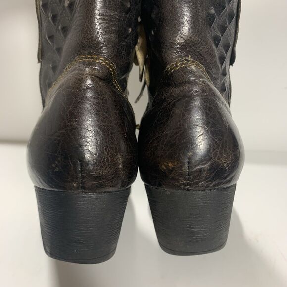 Born Leather Textured Studded Ankle Cowboy Western Boots Size 9.5 Women’s - Picture 15 of 16